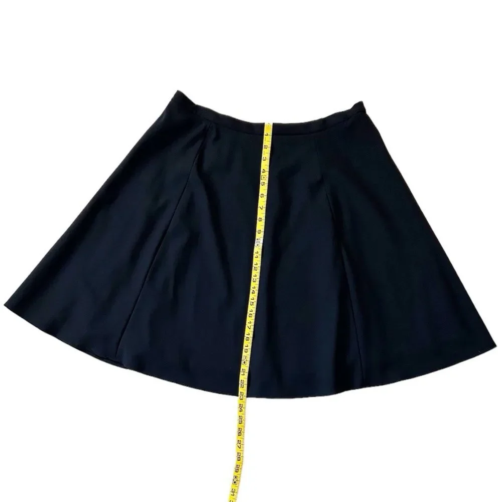 Tahari ASL Women’s Inverted Notch Collar Black Flounce Skirt Suit Size 14